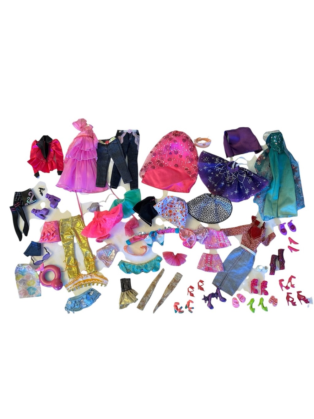 Assorted Kids Doll Fashion Clothing and Accessories - Mixed Colors
